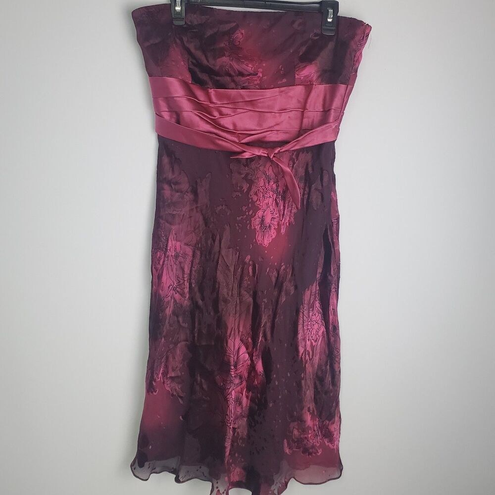 Vintage Y2K Fairycore Floral Satin Purple Midi Dress - Size Large